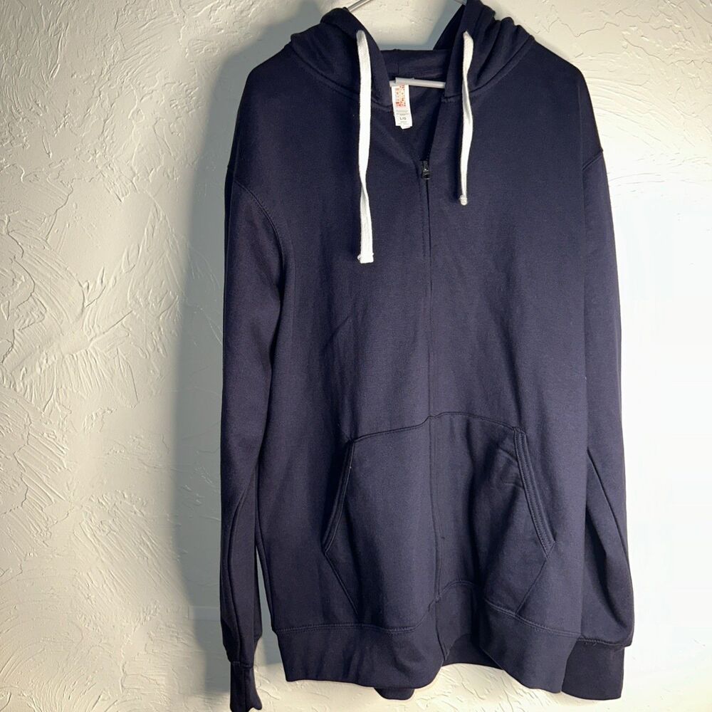 Hoodie Men's Size L Navy Blue, Fleece Factory
